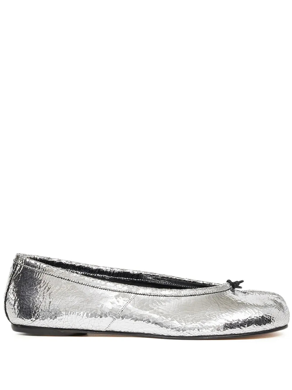 Ballerine bout fendu gris argenté