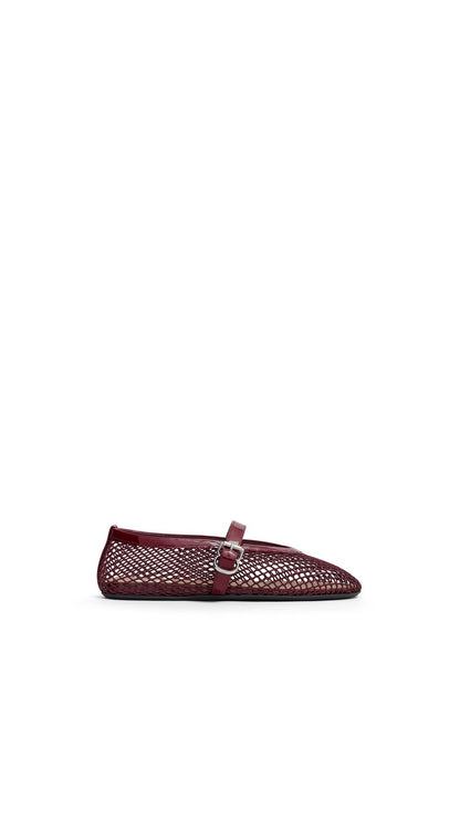 Ballet Flats Fishnet Rouge Grenat