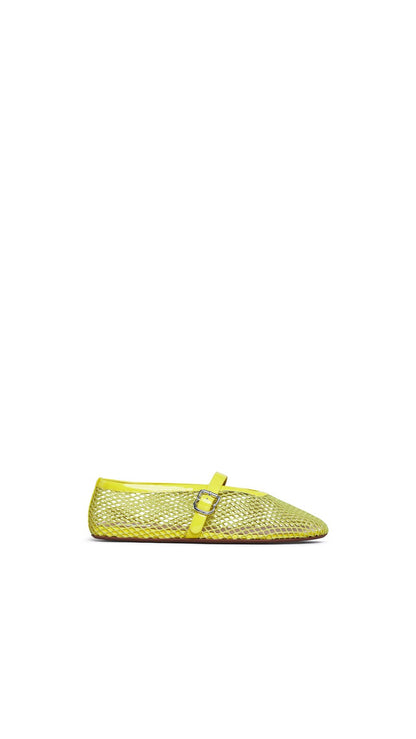 Ballet Flats Fishnet Jaune Citron